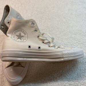 Converse Chuck Taylor All Star White HighTop Canvas Rubber Sole Sneakers New S 5